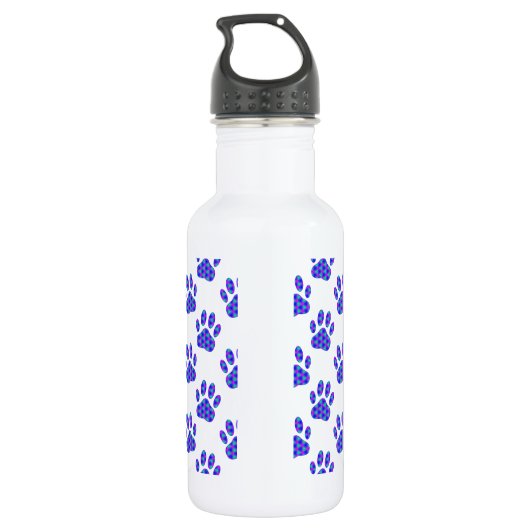 Cosmic Paw Print Pattern Waterfles (Achterkant)
