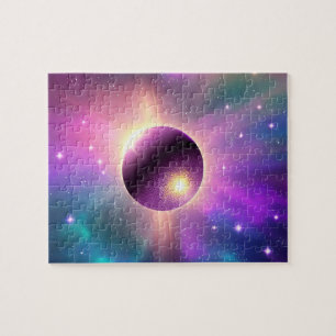 Cosmic Perfect Paars Planet Orbening the Universe Legpuzzel