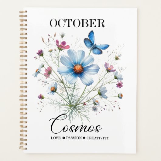 Cosmic Petals • October Birth Flower Notebook  (Devant)