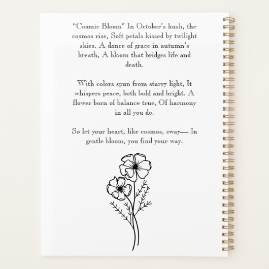 Cosmic Petals • October Birth Flower Notebook  (Dos)