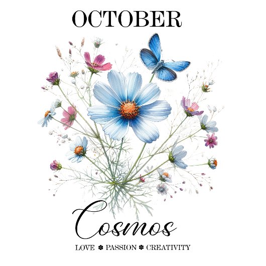 Cosmic Petals • October Birth Flower Notebook  Planner