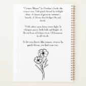 Cosmic Petals • October Birth Flower Notebook  Planner (Achterkant)
