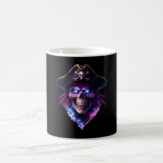 Cosmic Pirate Skull Galaxy Coffee Mug (Centre)
