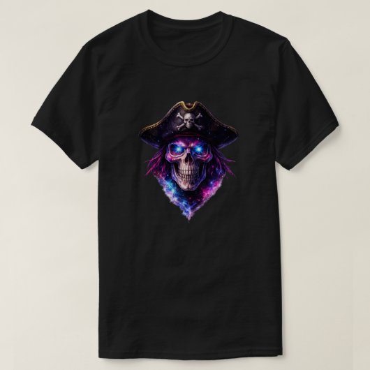 Cosmic Pirate Skull Galaxy Graphic T-Shirt (Design devant)
