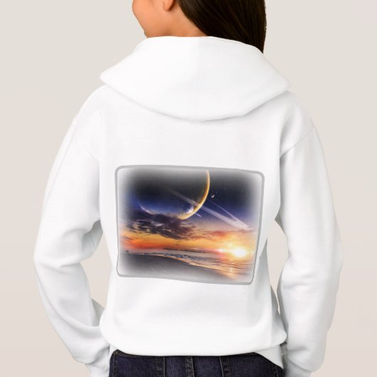 Cosmic Planet Horizon Kids Pullover à capuche (Dos)