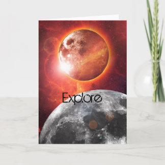 Cosmic Planets Explore Greeting Card Kaart