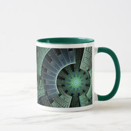 Cosmic Pod Green Geometric Abstract Mok