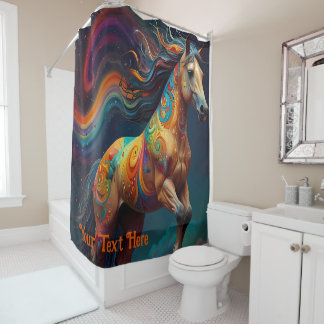 Cosmic Psychedelic Horse: surrealistische reis Douchegordijn