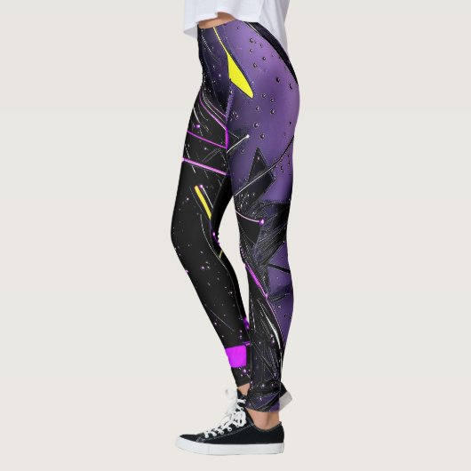 Cosmic Pulse Neon Futuristic Galaxy Leggings (Links)