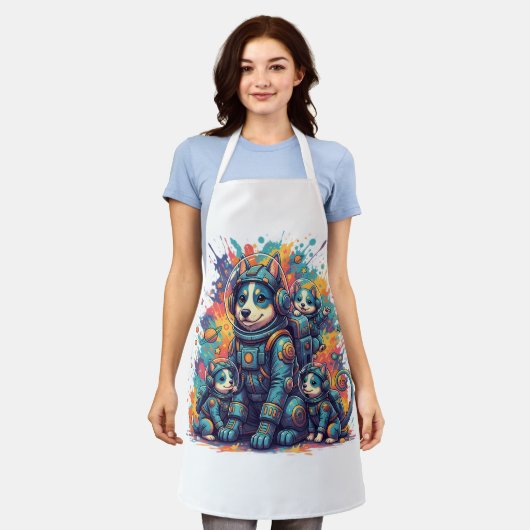 Cosmic Pups Astro Crew - Apron Schort (Gedragen)