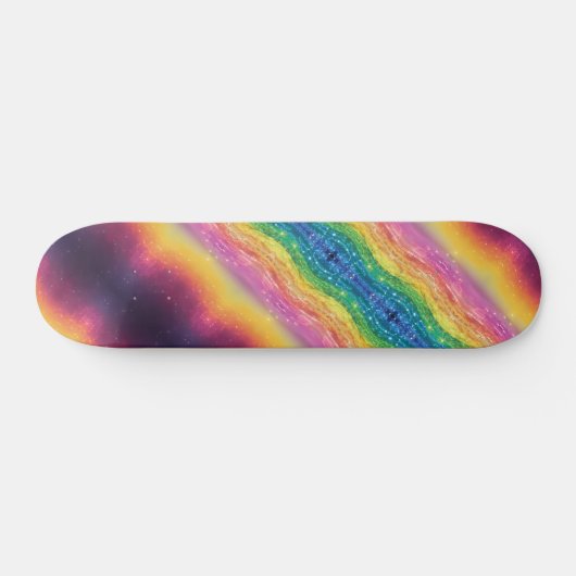 Cosmic Rainbow Energy Nonbinary LGBTQ+ Pride Skateboard (Horizontaal)
