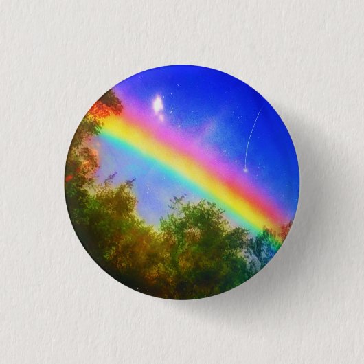 COSMIC RAINBOW KLEINE SPELD RONDE BUTTON 3,2 CM (Voorkant)
