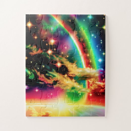 Cosmic Rainbows Magical Fantasy Fun Space Afbeeldi Legpuzzel (Verticaal)