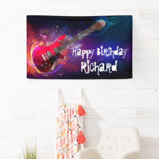 Cosmic Red Rock en Roll Electric Guitar Spandoek (Insitu)