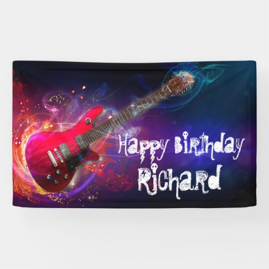 Cosmic Red Rock en Roll Electric Guitar Spandoek (Horizontaal)