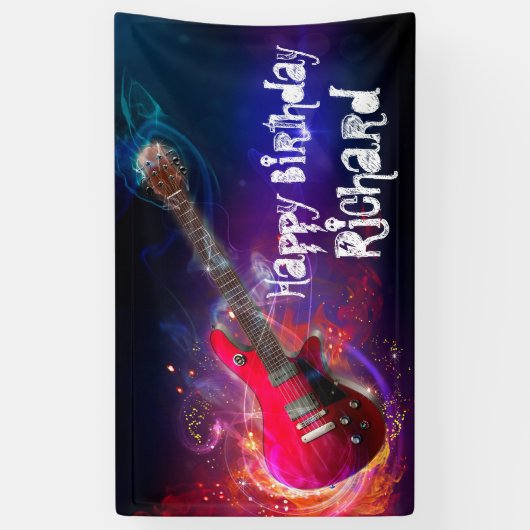Cosmic Red Rock en Roll Electric Guitar Spandoek (Verticaal)
