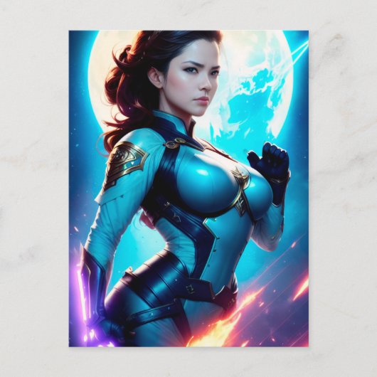 Cosmic Retro 50's Sci-Fi Nova Space Ranger Briefkaart (Voorkant)