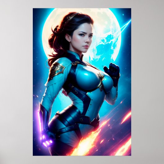 Cosmic Retro 50's Sci-Fi Nova Space Ranger Poster (Voorkant)