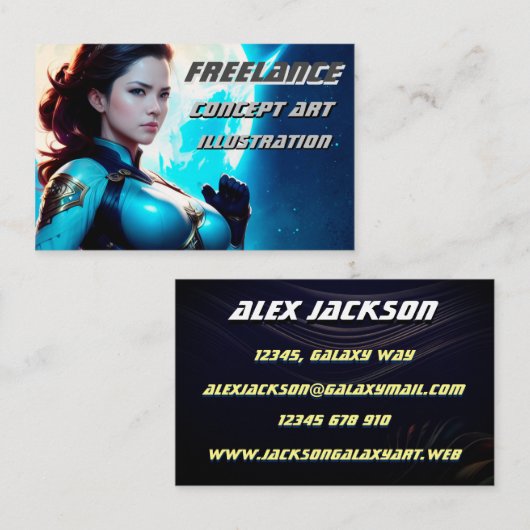 Cosmic Retro 50's Sci-Fi Nova Space Ranger Visitekaartje (Voorkant / Achterkant)