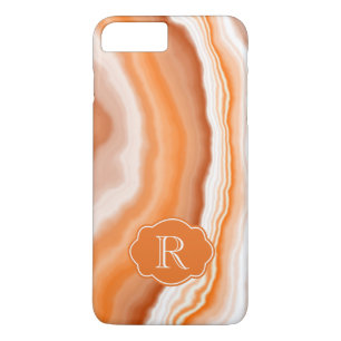 Cosmic Rings Oranje Waterverf Agate Rock Monogram iPhone 8 Plus / 7 Plus Hoesje