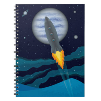 Cosmic Rocketship Scene Notitieboek