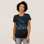 Cosmic Roos Galaxy T-shirt – Surreal Flower Under (Voorkant volledig)