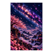 Cosmic Sakura: Galactische Nacht Hemelse Melkweg K