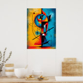 Cosmic Samurai – Modern Abstract Geometric Wall Poster (Keuken)