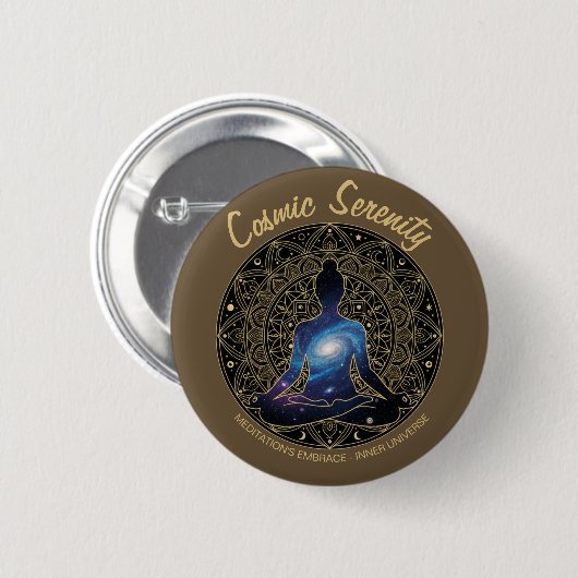 Cosmic Serenity Meditation – Galaxy Mandala Ronde Button 5,7 Cm (Voorkant /achterkant)