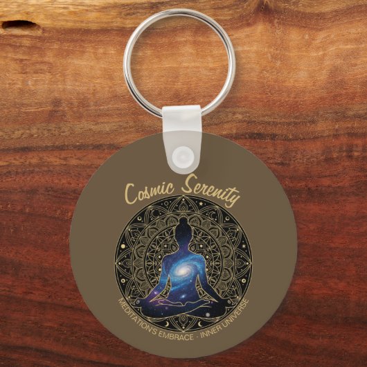 Cosmic Serenity Meditation – Galaxy Mandala Sleutelhanger (Voorkant)