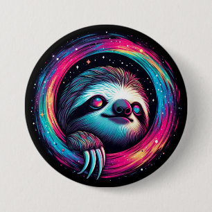 Cosmic Sloth Galaxy Art Ronde Button 7,6 Cm