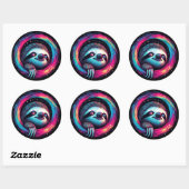 Cosmic Sloth Galaxy Art Ronde Sticker (Vel)