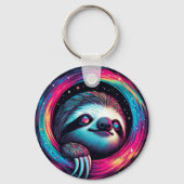 Cosmic Sloth Galaxy Art Sleutelhanger (Voorkant)
