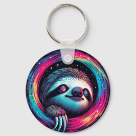 Cosmic Sloth Galaxy Art Sleutelhanger