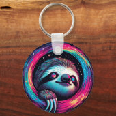 Cosmic Sloth Galaxy Art Sleutelhanger (Voorkant)