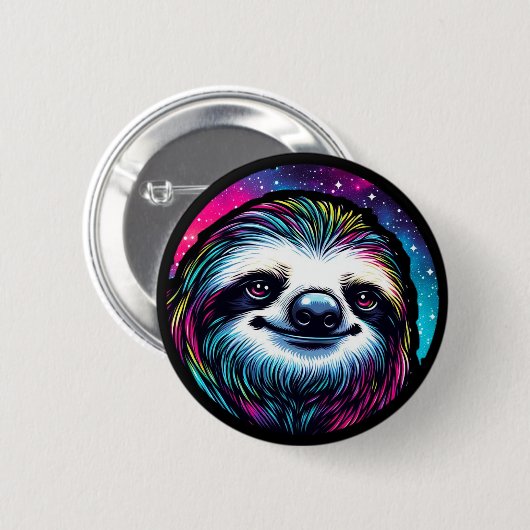 Cosmic Sloth Ronde Button 5,7 Cm (Voorkant /achterkant)