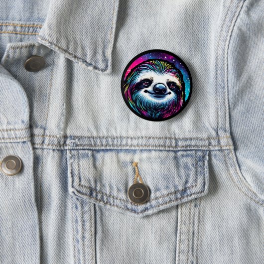 Cosmic Sloth Ronde Button 5,7 Cm (In situ)