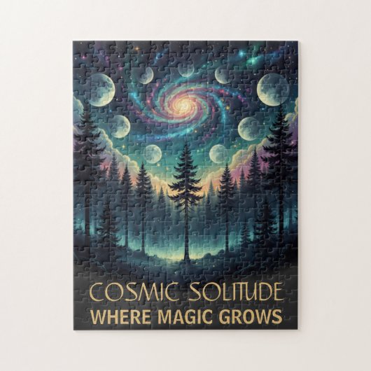 Cosmic Solitude Galaxy Forest • Moon Phases Legpuzzel (Verticaal)
