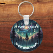 Cosmic Solitude Galaxy Forest • Moon Phases Sleutelhanger (Voorkant)