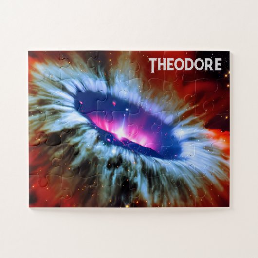 Cosmic Space Exploration Blue Red Paars Phenomena Legpuzzel (Horizontaal)