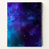 Cosmic Space Nebula bereikt de sterren met naam Notitieboek (Achterkant)