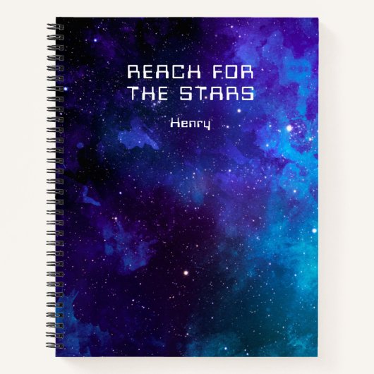 Cosmic Space Nebula bereikt de sterren met naam Notitieboek (Voorkant)