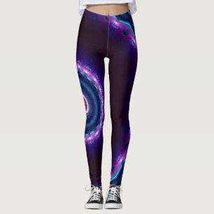 Cosmic Space Rave Neon Blacklight Mandala Leggings