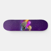 Cosmic Spaceship & Planets Paars Retro Universe Skateboard (Horizontaal)