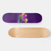 Cosmic Spaceship & Planets Paars Retro Universe Skateboard (Horizontaal)