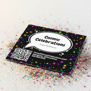 Cosmic Sparkle Feest- & Evenementenplanner Vierkan Vierkante Visitekaartje