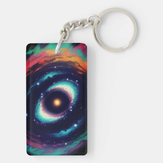 Cosmic Spiral Galaxy Sleutelhanger (achterkant)