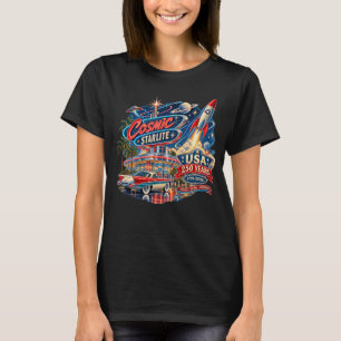 Cosmic Starlite USA 250 Jaar Vintage Dames T-Shirt