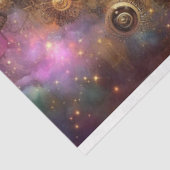 Cosmic Steampunk Celestial Fantasy Cat Decoupage Tissuepapier (Detail)