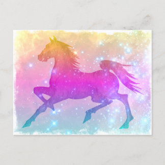 Cosmic Steed Colorful Horse Stars Briefkaart